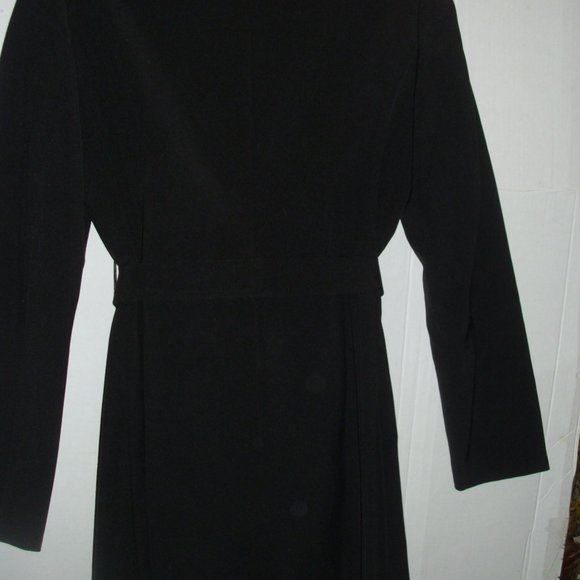 Larry Levine sophisticated overcoat matching pants sz 4 Black - Picture 4 of 12